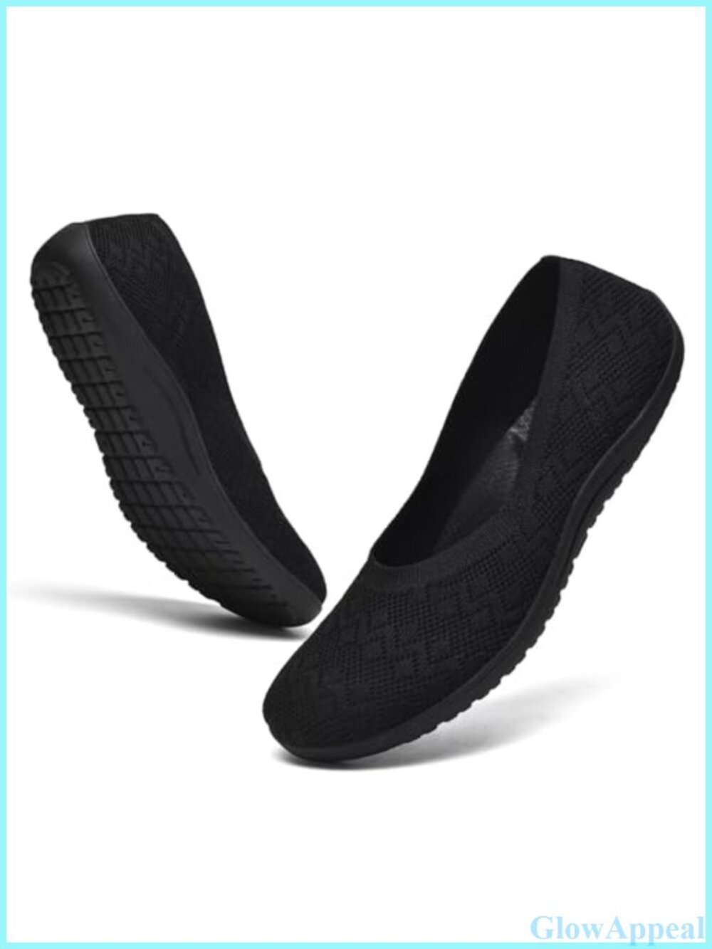 Wide Toe Box Flats for Women Knit Ballet Walking Shoes